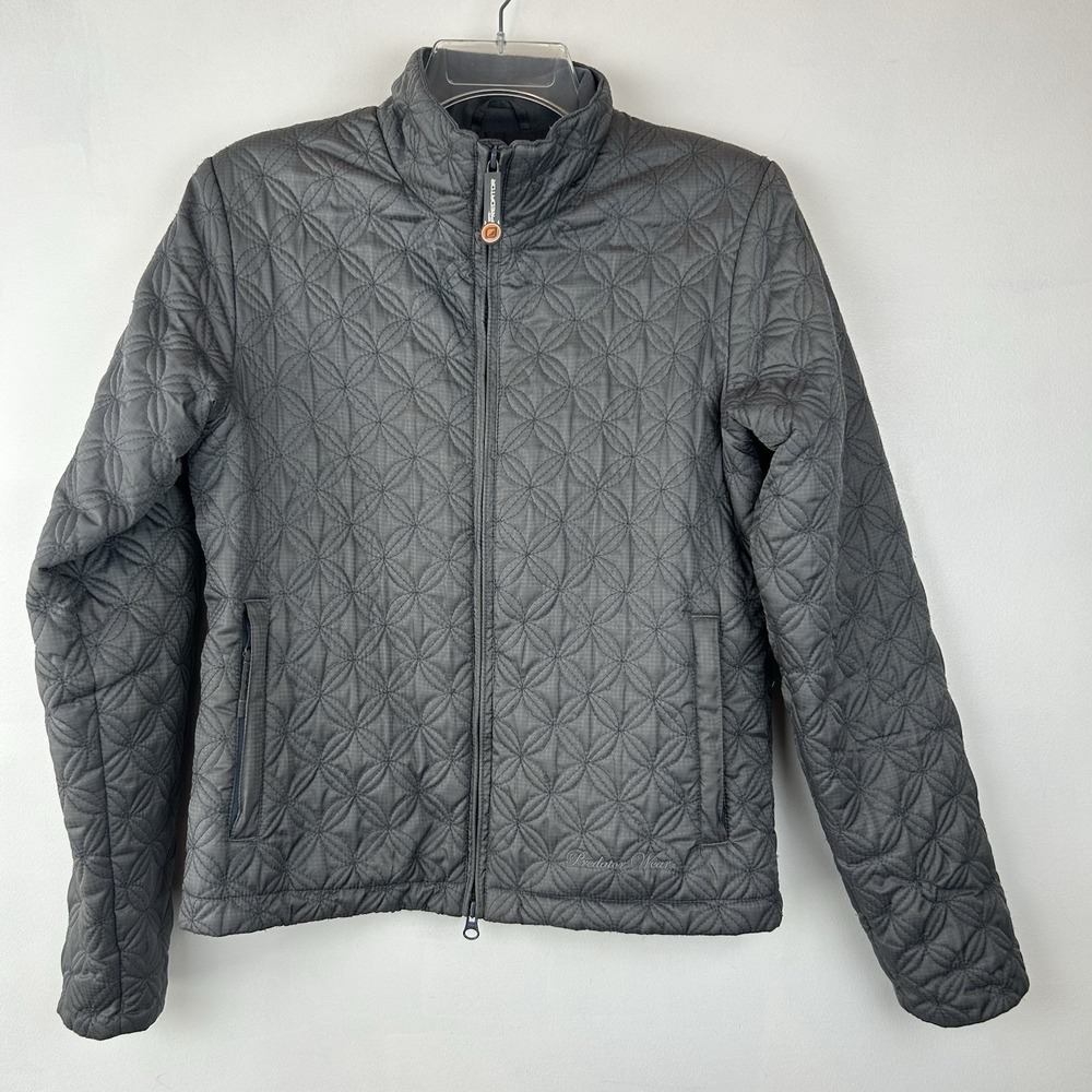 Predator Jacket Womens S Gray Quilted Full Zip Coat Casual Fall Autumn Preppy
